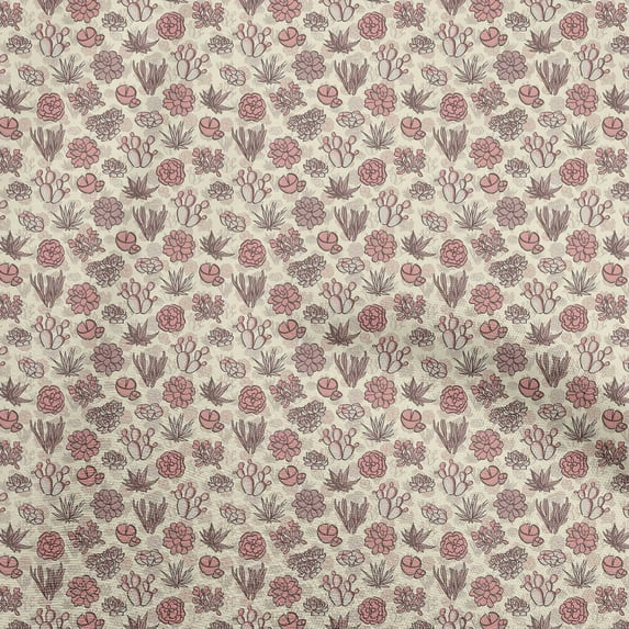 oneOone Rayon Dusty Pink Fabric Cactus Sewing Fabric By The Yard Printed Diy Clothing Sewing Supplies 56 Inch Wide