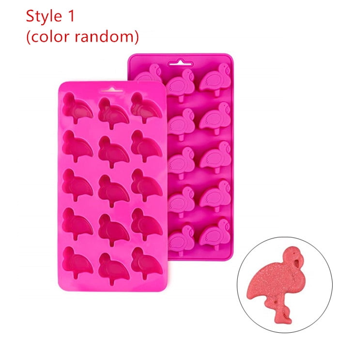 Feiskoo Hawaiian Cactus Flamingo Silicone Ice Molds Maker Bar Party Drink Freeze Molds Silicone Mold For Ice Cube Trays Moulds
