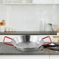 thumbnail image 3 of Pan Stainless Steel Paella Bowl Skillet Serving Plate Pot Wok Snack Tray, 3 of 7