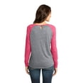 thumbnail image 2 of District Juniors Microburn Long Sleeve Raglan Tee-2XL (Watermelon/ Heathered Nickel), 2 of 6