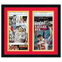 11x22 Newspaper Frame - with Red and Yellow Double Mat - Made to Display Newspapers Measuring 11x22