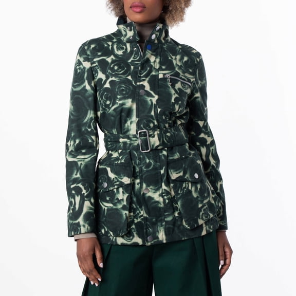 Burberry Rose Waxed Long Sleeve Cotton Jacket, Size XX-Small