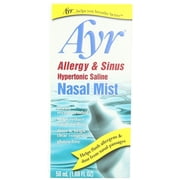 Ayr Allergy & Sinus Hypertonic Saline Nasal Mist, 1.69 Ounce Spray Bottle, 6 Pack