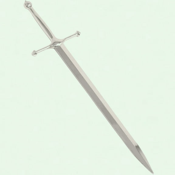 Zinc Alloy Silver Tone Sword Shaped Letter Opener Knife for Home and Office Mail