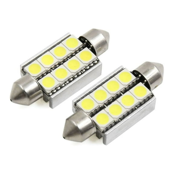 Unique Bargains 2Pcs 40mm Cool White 8-5050- Festoon Dome Map Light Bulb for Car Interior