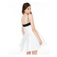 thumbnail image 2 of CITY STUDIO Womens White Color Block Spaghetti Strap Square Neck Short Party Fit + Flare Dress Juniors 7, 2 of 4