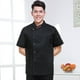 thumbnail image 1 of Ropa de trabajo de chef de estilo chino de moda para hombre, ropa de chef de cocina de restaurante transpirable fina de verano de manga corta, 1 of 2