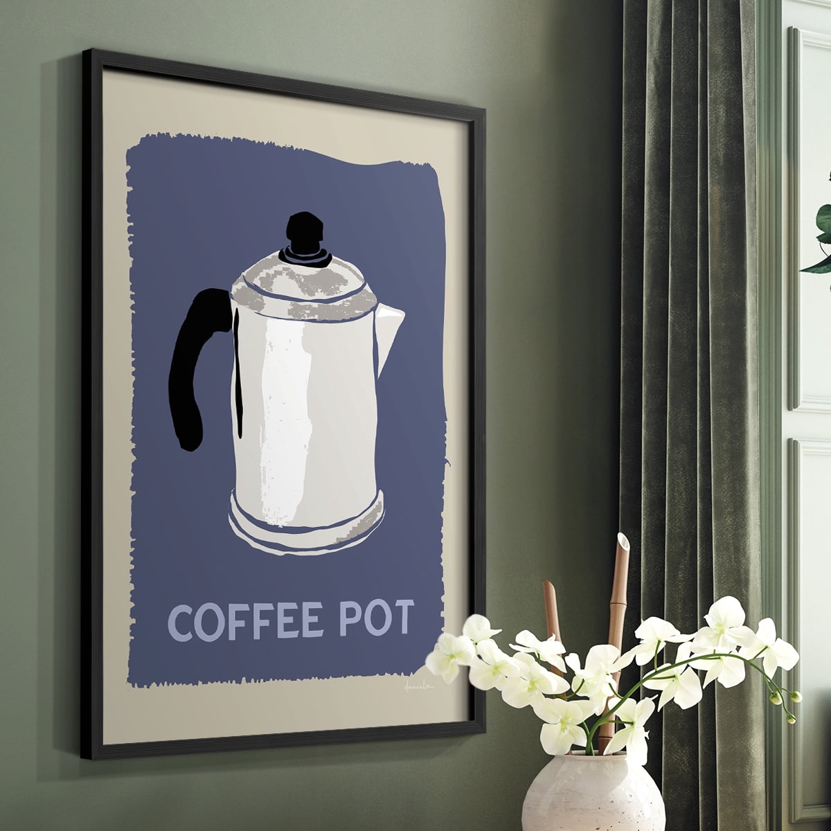 Modern Coffee I in Black Solid Wood 16 x 20 Framed Print