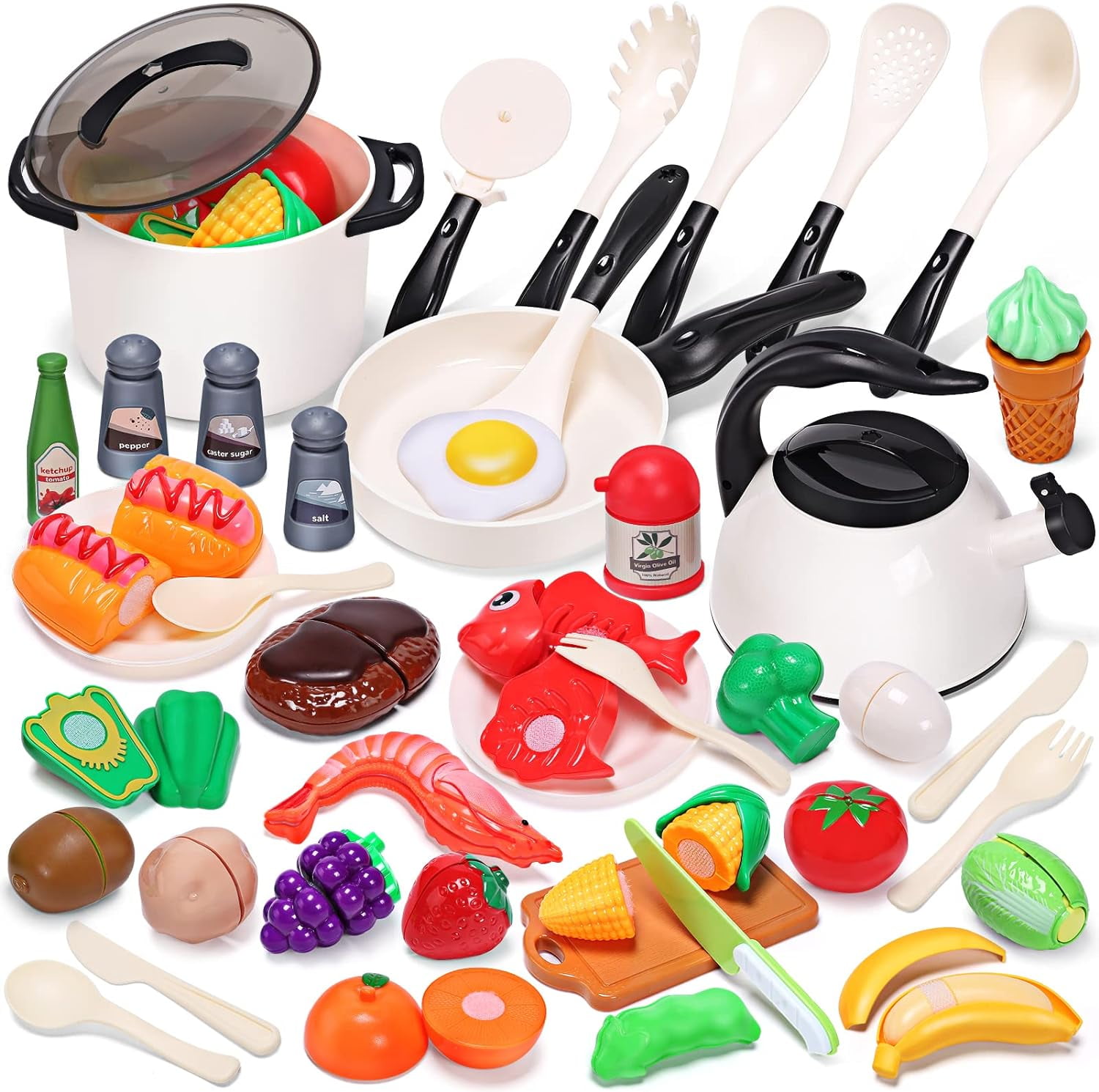 Kid Kitchenware Set l Grocery Playset for Toddlers l PopFun