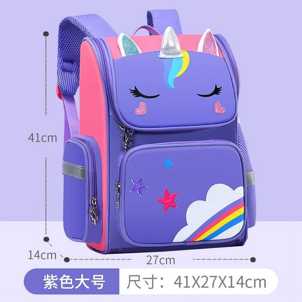 BRIGHTFUFU Mochila de dibujos animados de gran capacidad para niños bolsas escolares para niños lindo con correas cómodas para viajes escolares actividades al aire libre