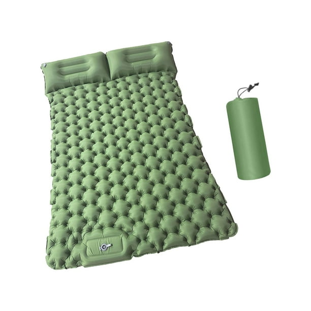 Colchoneta inflable para dormir Sharpla con bomba de pie integrada Verde 125 cm x 196 cm x 9 cm