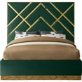 thumbnail image 3 of Meridian Furniture Vector Rich Velvet Queen Bed in Green, 3 of 7
