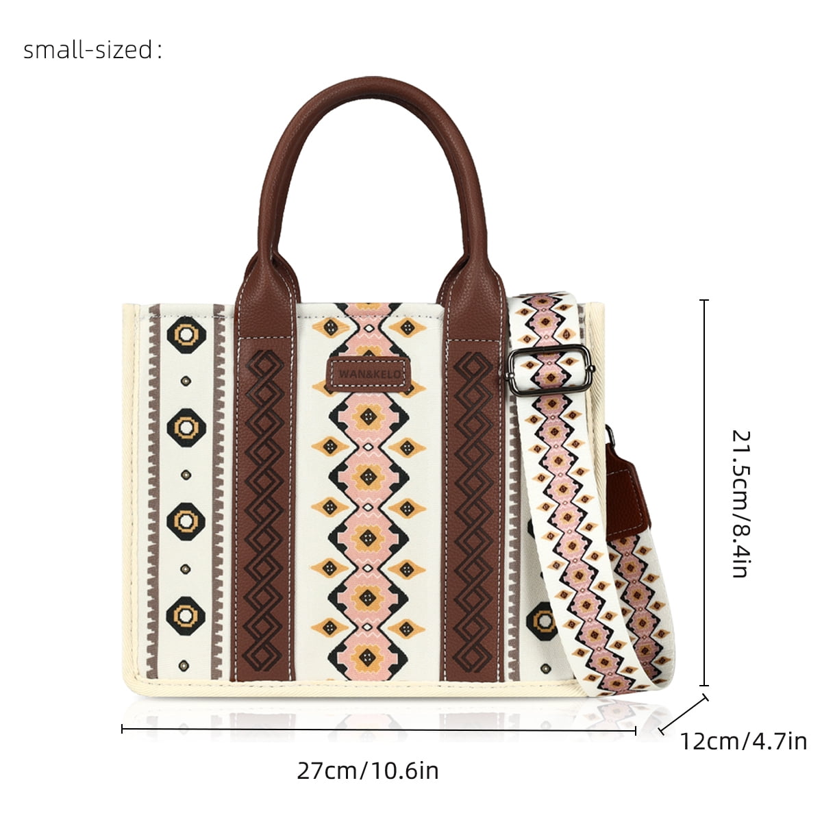Aztec Tapestry Vegan Leather Studded Tote Bag with Compartments –  AlyandJoshua