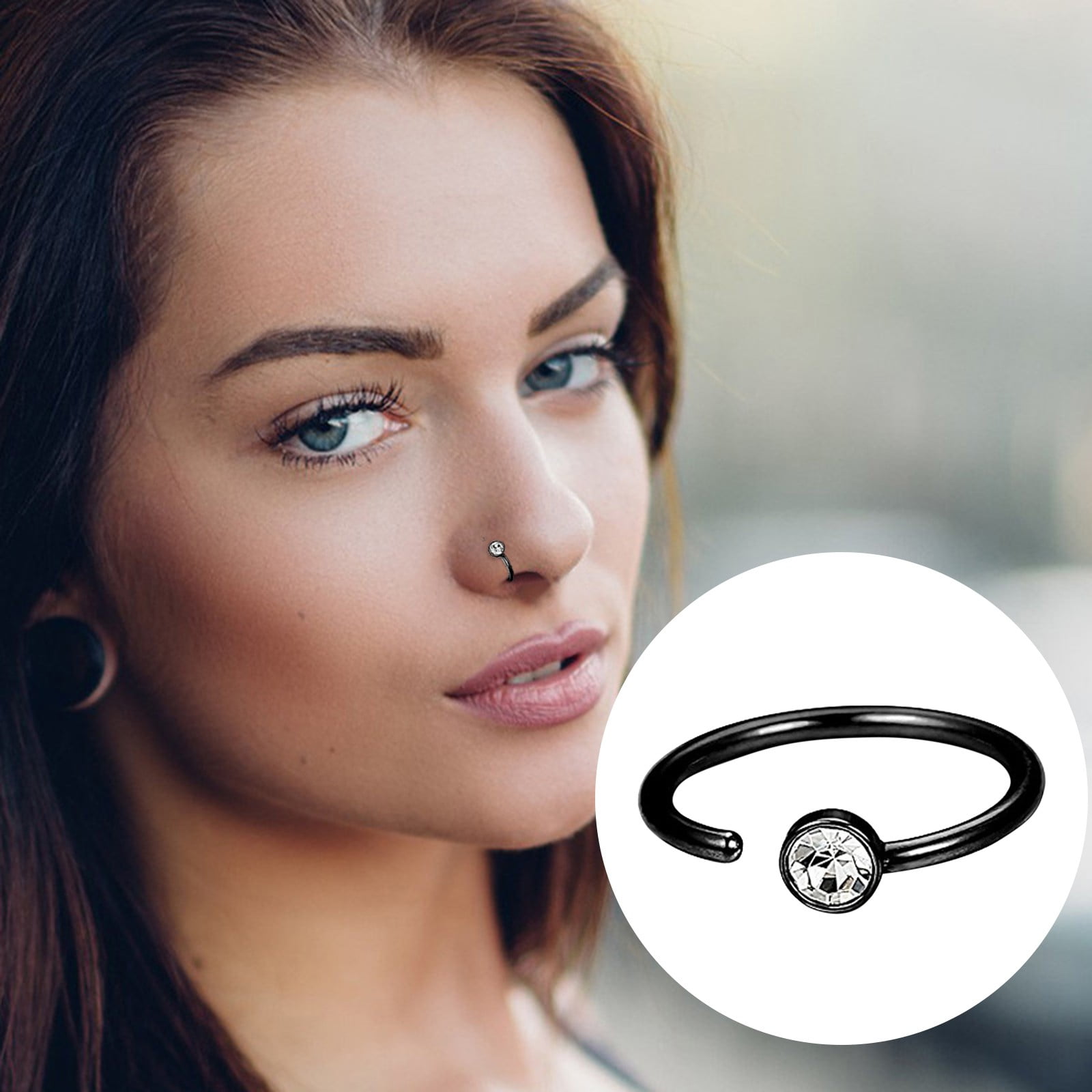 voss nose ring for single piercing 20 gauge gold spiral nose rings