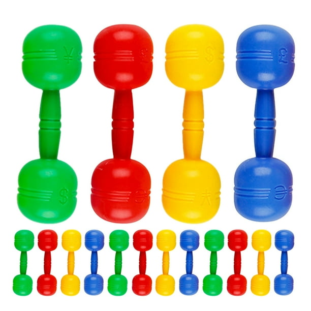 8 pares de mancuernas infantiles divertidas para hacer ejercicio. Juguetes para niños pequeños.