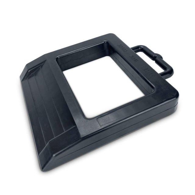 ROBLOCK Calzo de goma para gato de paleta, calzo de rueda resistente, tapón para gato de paleta para camión, 14,2 pulgadas de largo x 11,2 pulgadas de ancho x 2 pulgadas de alto (1 paquete negro)
