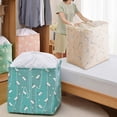 thumbnail image 1 of Cesta de almacenamiento de tela plegable de gran tamaño con cierre de cordón | Bolsa de edredón para mantas, ropa, ropa de cama | Organizador portátil para viajes en el dormitorio del hogar, 1 of 8