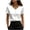 White, variant on Posijego Womens Satin Tops Silk Short Sleeve V Neck Blouses Elegant Party Going out Blouse Women's Summer Tunic Tops