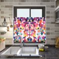 thumbnail image 4 of Yayeee Kitchen Curtains Tier Pair Light Filtering 27"x36" Rod Pocket Short Cafe Window Panel, Black Colorful Circles, 4 of 7