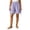 Purple, variant on Sheghy Women's Shorts 100%Cotton Women Solid Elastic Waist Casual Split Hem Shorts Black S