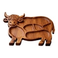 thumbnail image 6 of hulanddfd Highlands Cow Wooden Charcuterie Board, Farmhouses Serving Tray with Compartments for Cheese Meats Fruit Dining Table Centerpiece for Easter Valentine's Day Housewarmings Birthday Party, 6 of 7