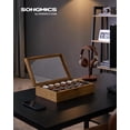 thumbnail image 2 of SONGMICS Caja para Relojes, Caja para Relojes con 12 Ranuras, Caja Organizadora para Relojes de Madera Maciza con Tapa de Vidrio, Vitrina para Relojes con Almohadas Extraíbles, Regalo para Sus Seres Q, 2 of 5