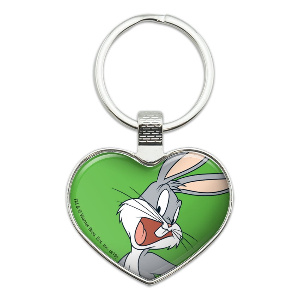 Graphics and More Looney Tunes Bugs Bunny Keychain Heart Love Metal