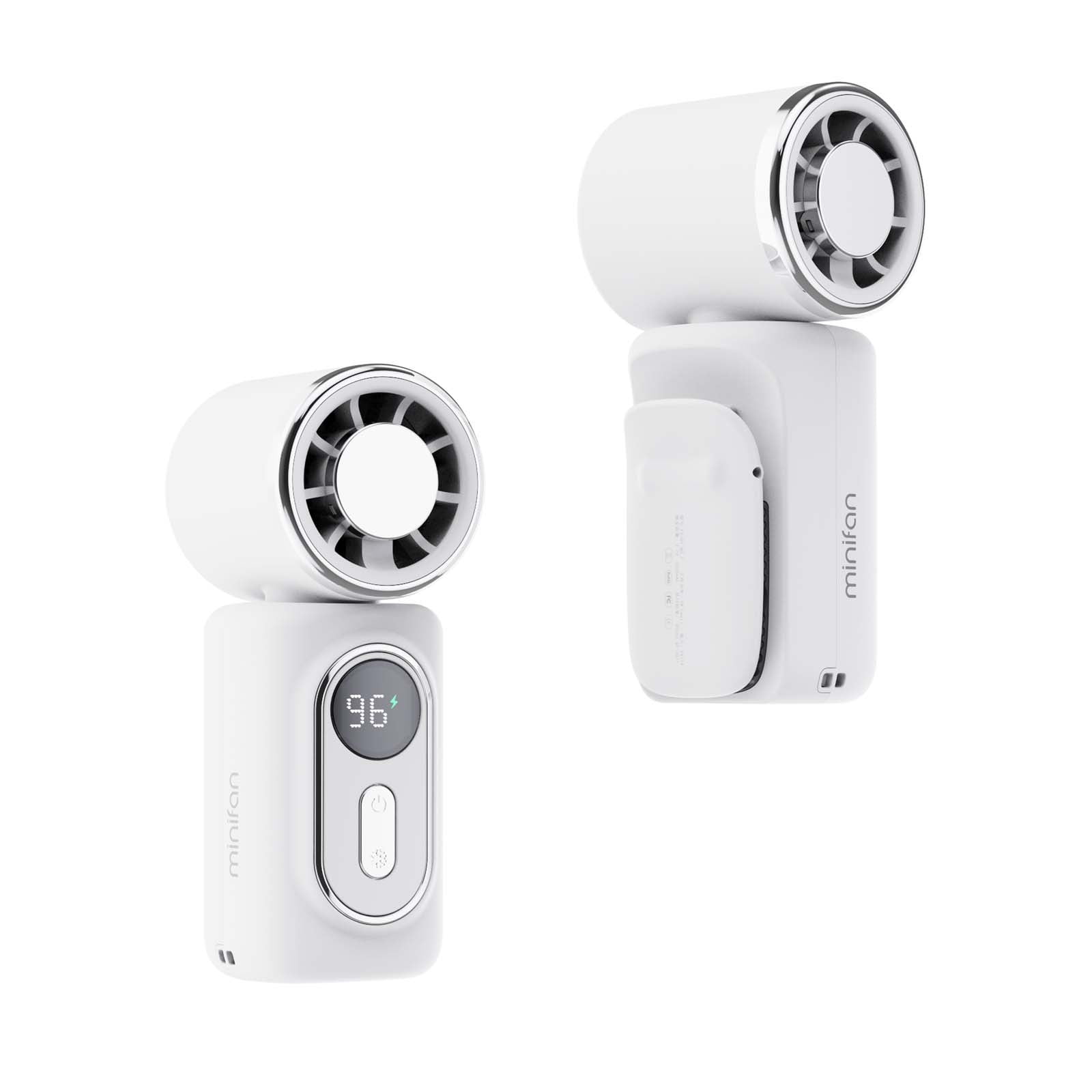 Portable Clip-On Mini Fan, Turbo Personal Handheld Fans Rechargeable, LED Display, Pocket Size Summer Cooling Essentials for Travel/Eye Lash/Beach/Concert, Gifts for Women