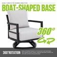 thumbnail image 4 of 3PC Outdoor Aluminum Patio Furniture,Modern Fully Weld Swivel Lounge Chair Chat Set,Sunbrella Cushions,Elegance Arc 23.6'' Side Table with Greek White Marble-Inspired Sintered Stone Top, 4 of 14
