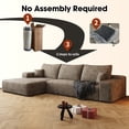 thumbnail image 3 of 107" Modular Cloud Sectional Sofa with Left-Facing Chaise, Deep Seat Couch in Plush Corduroy Fabric, No Assembly, Camel, 3 of 7