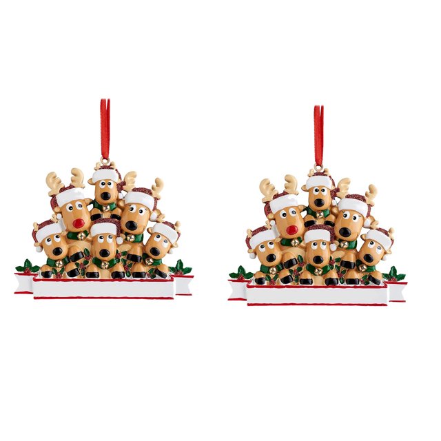 Adorno familiar personalizado para árbol de Navidad, lindo ciervo, vacaciones, regalo de invierno, año, adorno familiar duradero Wmkox8yii fhajkh4505