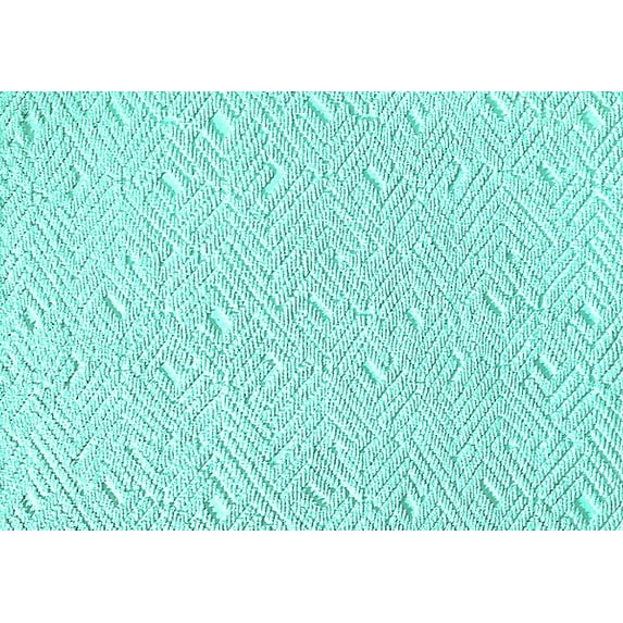 Ahgly Company Machine Washable Indoor Rectangle Oriental Turquoise Blue Industrial Area Rugs, 5' x 8'