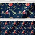 thumbnail image 2 of Soimoi Blue Cotton Poplin Fabric Leaves & Floral Watercolor Fabric Prints by Yard 56 Inch Wide, 2 of 7