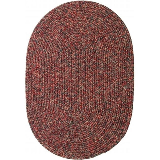 Rhody Rug Tapis Ovale Tressé Sandi Intérieur-Extérieur, Sangria, 2 x 3 Pieds, Réversible, Résistant aux Taches