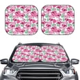 thumbnail image 2 of Xecao Flamingo for Foldable Car Sun Shades (2-Pack) offer sun protection with an easy-fold design for convenient windshield shading., 2 of 7
