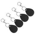 thumbnail image 1 of Unique Bargains Leather Key Fob, 4 Pack PU Leather Key Fobs Key Chain Holder for ID Key Cards, Black, 1 of 6