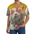 thumbnail image 1 of Fotbe Floral Sunglasses Cat Art Camisa Estampada de Manga Corta para Hombre, Casual de Verano, Estilo Playero, Sin Arrugas-Large, 1 of 5