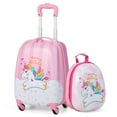thumbnail image 1 of Gymax 2PC Kids Luggage Set 16'' Rolling Suitcase & 12'' Backpack for School Travel ABS, 1 of 6