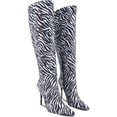 thumbnail image 5 of Women's Animal Print Knee High Boots Pointed Toe Stiletto Heel Tall Boot, 5 of 5