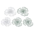 thumbnail image 3 of Decoración de pared de flores de Metal, arte de pared de hierro, blanco, verde, decoración colgante hueca de 2 capas para pared, sala de estar y oficina, 5 uds., 3 of 12