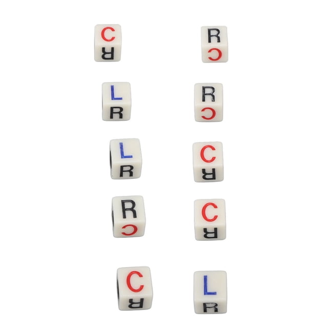 Juego de dados centrales izquierda derecha, 10 piezas Actualización central izquierda derecha Juego de dados centrales izquierda derecha Juego de mesa RLC Dados adaptados para la perfección