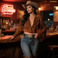 thumbnail image 4 of WHIPPY Women's Western Belt Cowgirl Wide Leather Belts for Dresses, 4 of 6