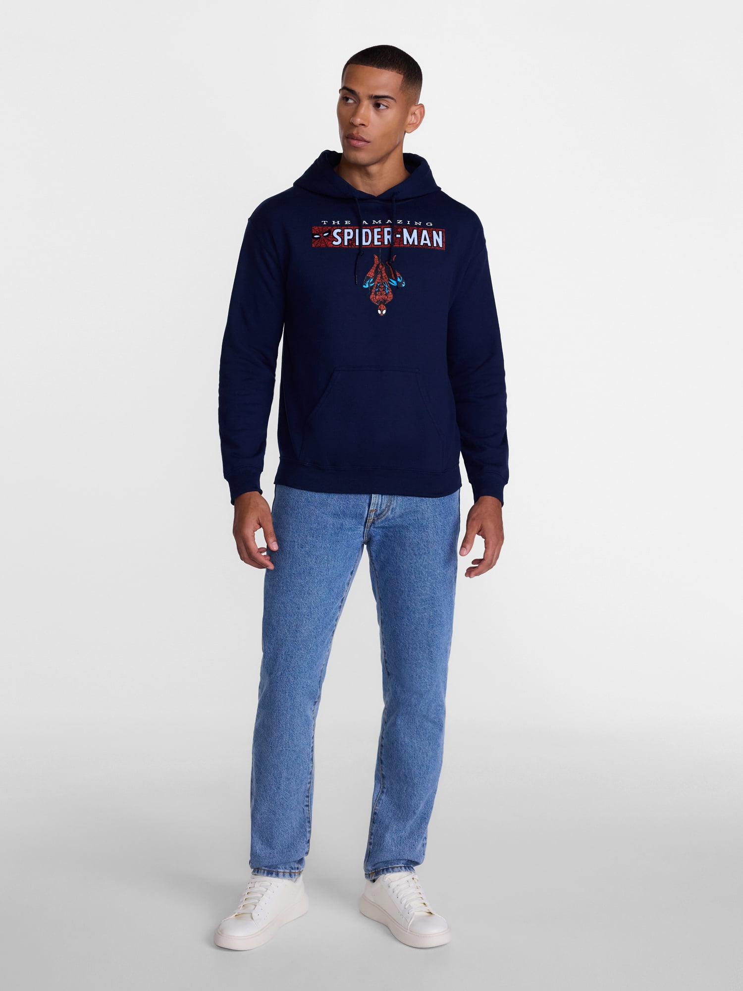 Marvel Spider-Man Men's and Big Men's Front Back Graphic Cotton Hoodie, Sizes S-3XL