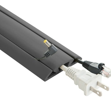 UT Wire 5 FT Cord Protector and Cover with 3-Channels, Dark Grey
