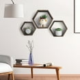 thumbnail image 2 of NEX Rustic 3" x 15" Dark Brown Floating Shelf Set of 3, 2 of 7