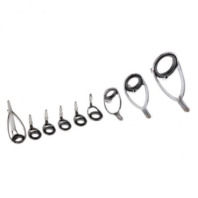 koolsoo 4x9Pcs Ceramic Eyes Fishing Rod Guide Stainless Steel Frame