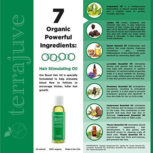 Terrajuve - Boost Hair Oil Organic Made in USA 8 oz. Valentines Gift