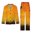 thumbnail image 3 of Halloween Night Spooky Women's Long Sleeve Flannel Pajama Set Sleepwear XL, 3 of 5