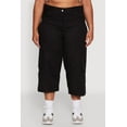 thumbnail image 4 of Womens Plus Size Poplin High Waisted Cargo Capris, 4 of 5