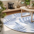 thumbnail image 3 of Round Rugs 3Ft, Blue Ferns Round Area Rug Washable Indoor Throw Carpet, Spring Summer Botanical Leaves Small Non Slip Circle Rug for Bedroom Living Room Home Decor Aesthetic, 3 of 8